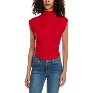 Michael Stars Amara Mock Neck Power Shoulder Top